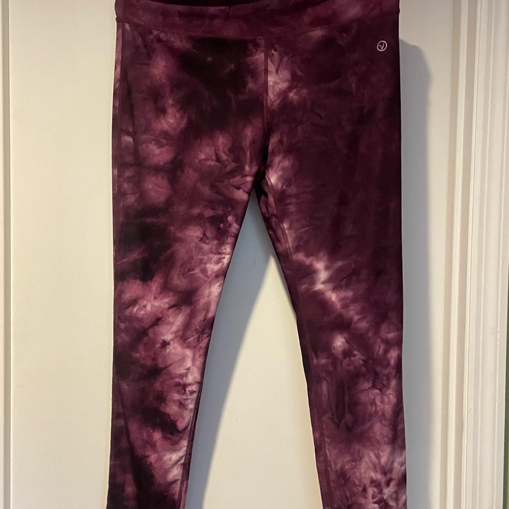 NWOT Vogo Yoga/Workout Leggings in Black & Violet - Perfect XL